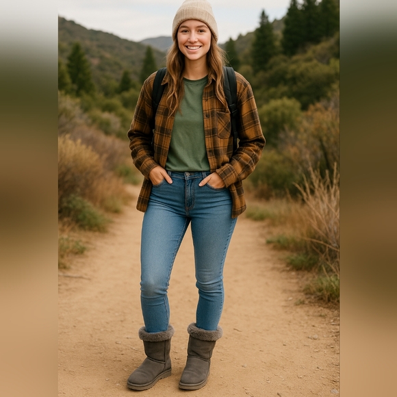 UGG Australia Classic Short Suede Shearling Boots 9 Gray Granola Earth Girl Grem - Picture 1 of 7